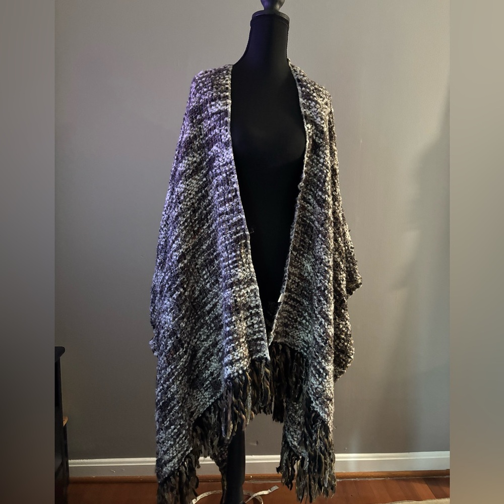 NWT World Market Cozy Multicolor Knit Shawl One Size.